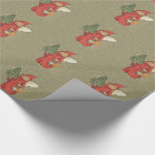  Victoriaans rode kerstmanenboom Cadeaupapier (Hoek)