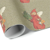  Victoriaans rode kerstmanenboom Cadeaupapier (Rol Hoek)