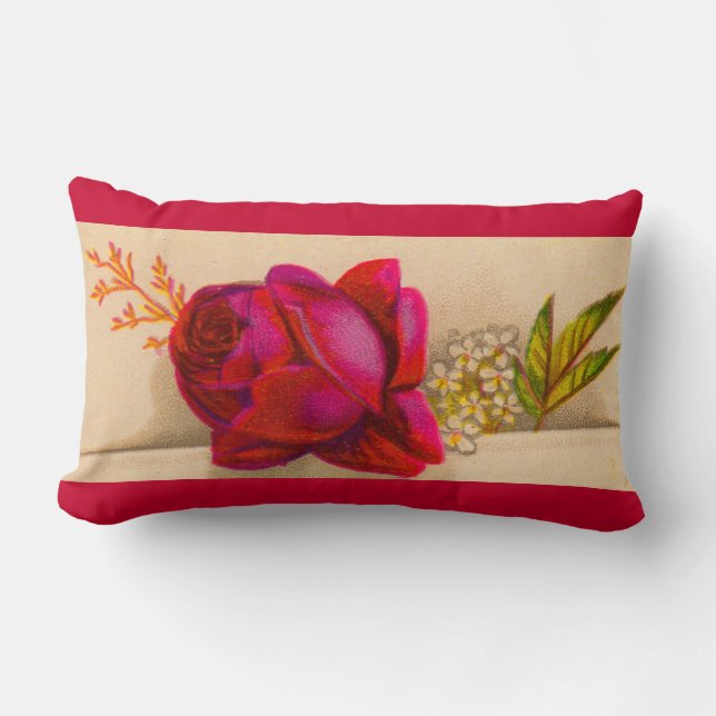 Victoriaans rode roos kussen (Voorkant)