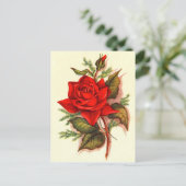 Victoriaans rode rozen Bouquet Briefkaart (Staand voorkant)