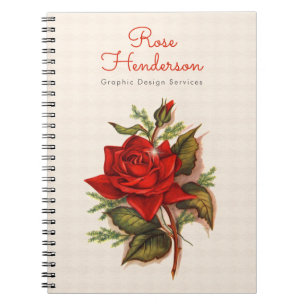  Victoriaans rode rozenRomance Notitieboek