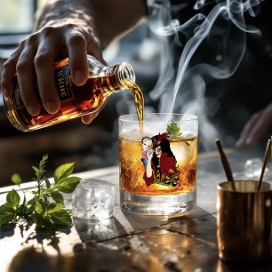 Victoriaans rode steampunk zwarte octopus whisky glas