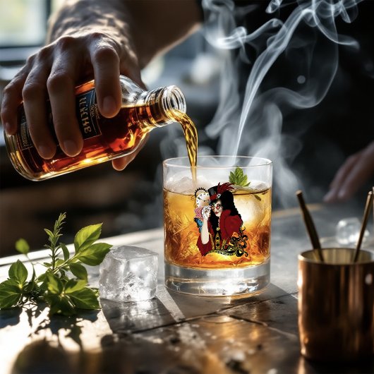 Victoriaans rode steampunk zwarte octopus whisky glas