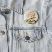  Victoriaans Romantische Rozen Ronde Button 5,7 Cm (In situ)
