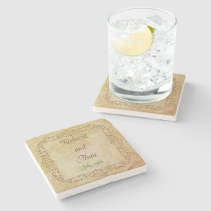  Victoriaans Romantische sprookjesbruiloft Stenen Onderzetter