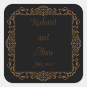 Victoriaans Romantische sprookjesbruiloft Vierkante Sticker (Voorkant)