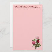 Victoriaans Roos, aangepast briefpapier (Voorkant / Achterkant)