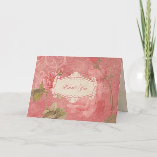 Victoriaans Roos bedankkaart (Voorkant)