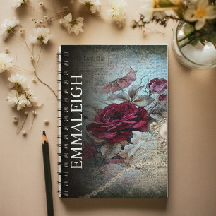 Victoriaans Roos Bohemian Pearls Monogram Notitieboek