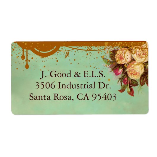 Victoriaans Roos Elegant Custom Labels (Voorkant)