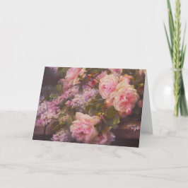 Victoriaans Roos en Lilacs Card Kaart