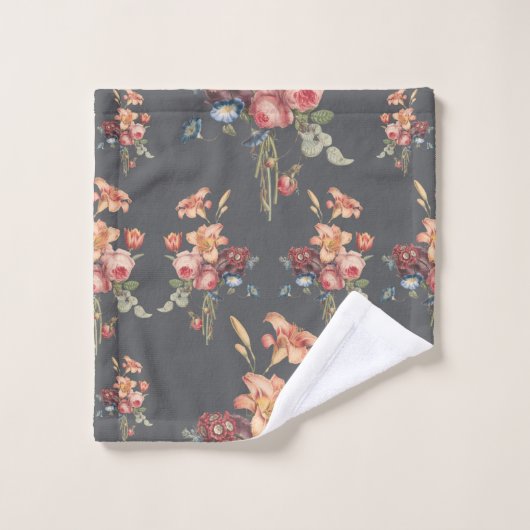Victoriaans Roos en Lily Bad Handdoek (Wasdoekje)
