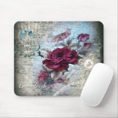 Victoriaans Roos Ephemera Monogram Muismat (Met muis)