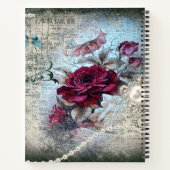 Victoriaans Roos Ephemera Notitieboek (Achterkant)