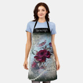 Victoriaans Roos Ephemera Schort (Gedragen)