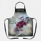 Victoriaans Roos Ephemera Schort (Voorkant)