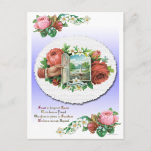 Victoriaans Roos Floral Friendship Card Briefkaart