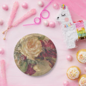 Victoriaans Roos Floral Papieren Bordje (Feest)