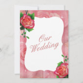 Victoriaans Roos Floral Wedding Kaart (Voorkant)