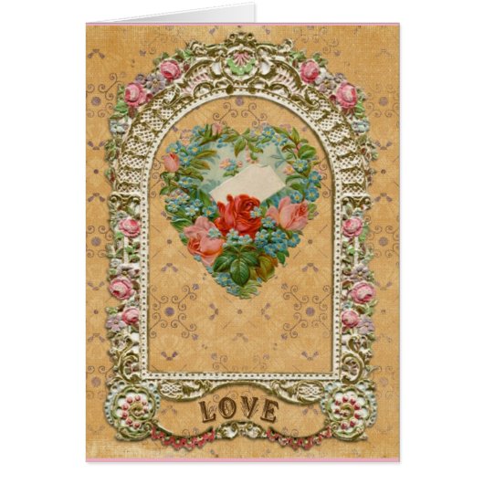 Victoriaans roos hartslag romantische  liefde (Voorkant)