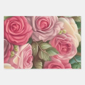 Victoriaans Roos Tuin - Pastel Roze Bloomen Inpakpapier Vel (Voorkant)