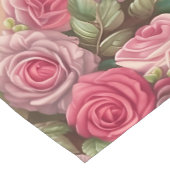 Victoriaans Roos Tuin - Pastel Roze Bloomen Korte Tafelloper (Hoek)