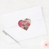 Victoriaans Roos Tuin - Wedding Bouquet Hart Sticker (Envelop)