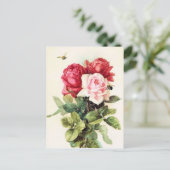  Victoriaans Rose Bouquet Briefkaart (Staand voorkant)