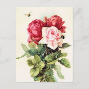  Victoriaans Rose Bouquet Briefkaart