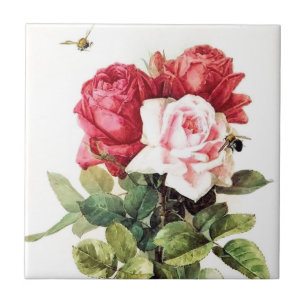Victoriaans Rose Bouquet Tegeltje