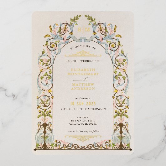 Victoriaans Royal Elegance bruiloft uitnodigingen (Voorkant)