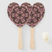 Victoriaans roze Antiek Handwaaier (Voorkant en achterkant)