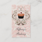 Victoriaans Roze Damask Boutique visitekaartjes (Voorkant)