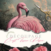 Victoriaans Roze Flamingo Rozen Illustratie Tissuepapier