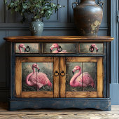 Victoriaans Roze Flamingo Rozen Illustratie Tissuepapier