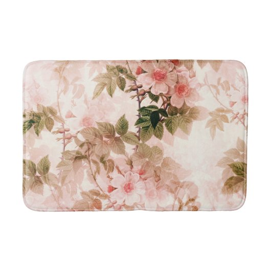  Victoriaans Roze Floral Chic Pattern Badmat (Voorkant)