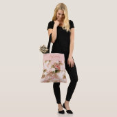  Victoriaans Roze Floral Elegant Chic Pattern Draagtas (Op model)