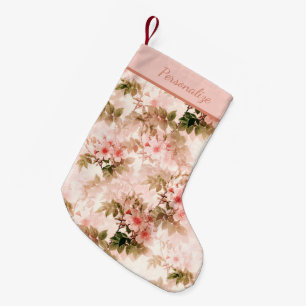  Victoriaans Roze Floral Elegant Chic Pattern Kleine Kerstsok