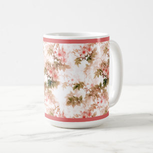  Victoriaans Roze Floral Patroon Koffiemok