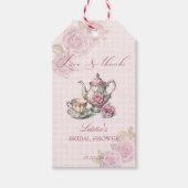  Victoriaans roze roos bruids thee partij gunst Cadeaulabel (Voorkant)