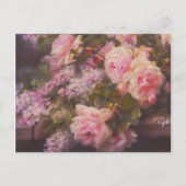 Victoriaans Roze Roses en het Briefkaart Lilacs (Voorkant)