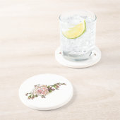 Victoriaans roze roze en buds zandsteen zandsteen onderzetter (Zijkant)