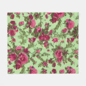 Victoriaans roze rozen fleece deken (Voorkant (Horizontaal))
