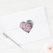  Victoriaans roze rozen Hart Sticker (Envelop)