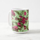 Victoriaans roze rozen koffiemok (Voorkant links)