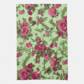 Victoriaans roze rozen theedoek (Verticaal)