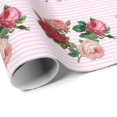  Victoriaans roze rozenkraft / omlooppapier Cadeaupapier (Rol Hoek)