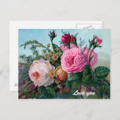  Victoriaans Rozen Aangepast Briefkaart (Voorkant / Achterkant)