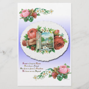 Victoriaans Rozen Bloemenplakboek Papier