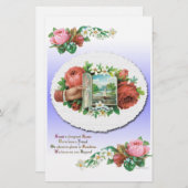 Victoriaans Rozen Bloemenplakboek Papier (Voorkant / Achterkant)